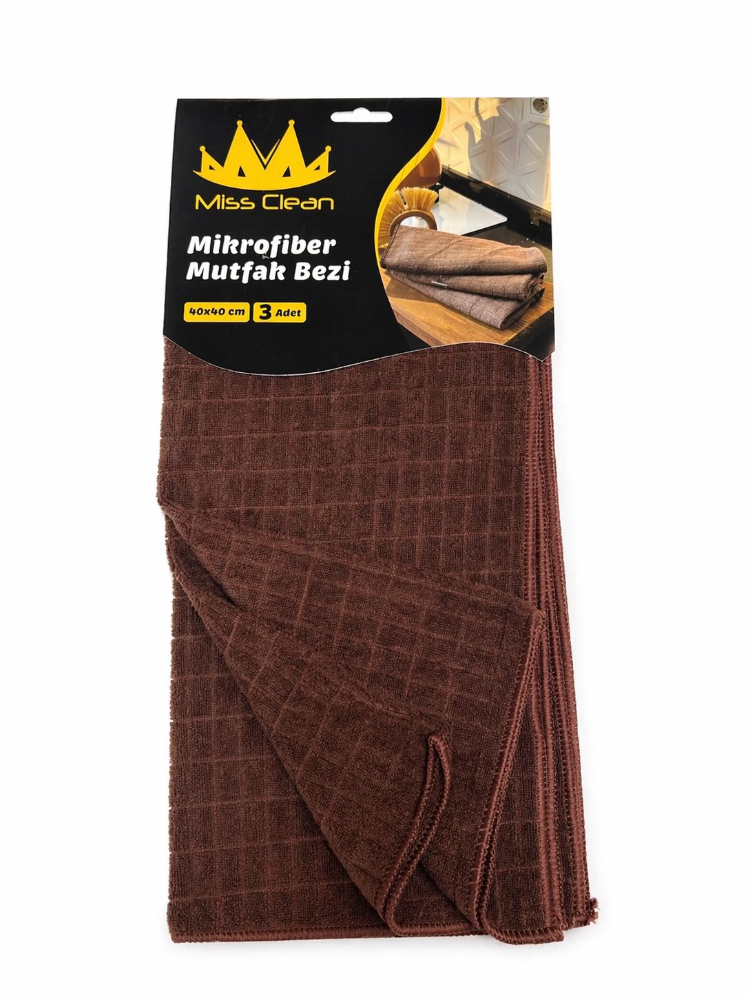 MİSS CLEAN 3 LÜ GENEL TEMİZLİK BEZİ (KAHVERENGİ)